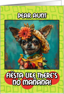 Aunt Happy Cinco de Mayo Chihuahua with Taco Hat card