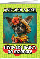 Aunt and Uncle Happy Cinco de Mayo Chihuahua with Taco Hat card