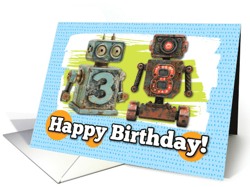 38 Years Old Happy Birthday Robots card (1827902)