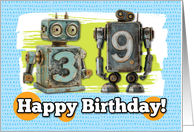 39 Years Old Happy Birthday Robots card
