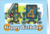 44 Years Old Happy Birthday Robots card