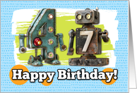 47 Years Old Happy Birthday Robots card