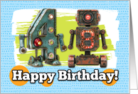 48 Years Old Happy Birthday Robots card
