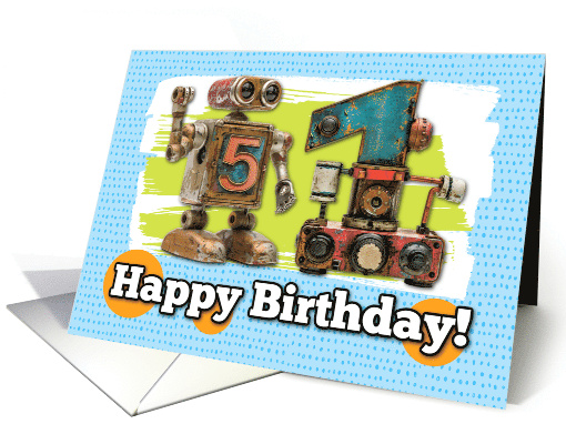 51 Years Old Happy Birthday Robots card (1827928)