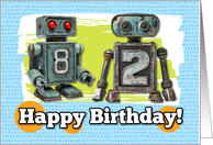 82 Years Old Happy Birthday Robots card
