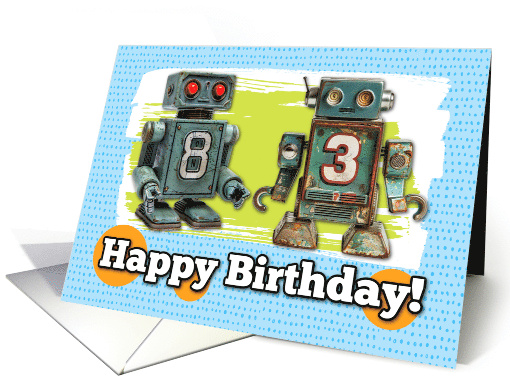 83 Years Old Happy Birthday Robots card (1828006)