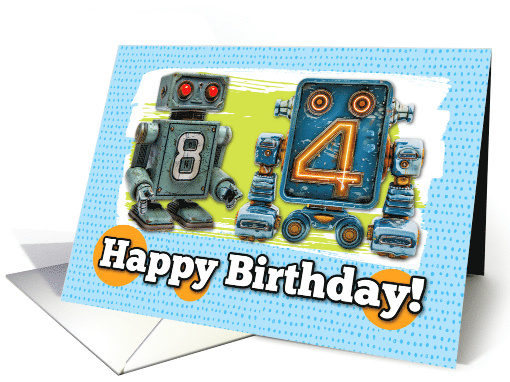 84 Years Old Happy Birthday Robots card (1828008)