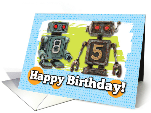 85 Years Old Happy Birthday Robots card (1828010)