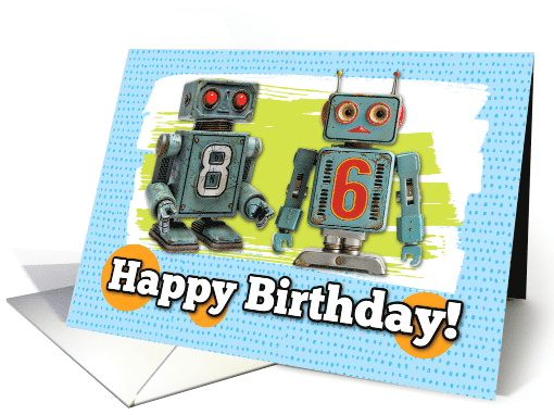 86 Years Old Happy Birthday Robots card (1828012)