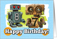 87 Years Old Happy Birthday Robots card