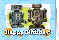89 Years Old Happy Birthday Robots card