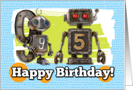 95 Years Old Happy Birthday Robots card