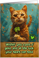 St. Patrick’s Day Ginger Cat Shamrock card