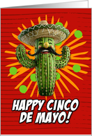 Cinco de Mayo Cactus with Sombrero card