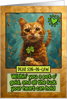 Son in Law St. Patrick’s Day Ginger Cat Shamrock card