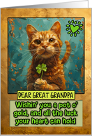 Great Grandpa St. Patrick’s Day Ginger Cat Shamrock card