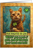 Daughter in Law St. Patrick’s Day Ginger Cat Lucky Clover card