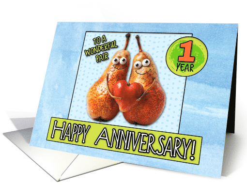 1 year Wedding Anniversary Pair of Pears card (1828390)