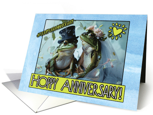 Leap Year Wedding Anniversary Congrats Frog Pair card (1828394)