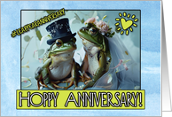 Leap Year Wedding Anniversary Congrats Frog Pair card