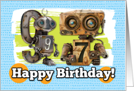 97 Years Old Happy Birthday Robots card