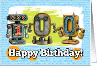 100 Years Old Happy Birthday Robots card