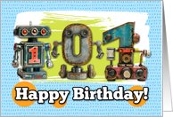 101 Years Old Happy Birthday Robots card