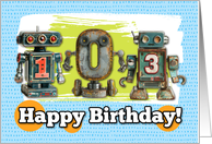 103 Years Old Happy Birthday Robots card