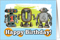 104 Years Old Happy Birthday Robots card