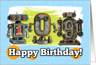 109 Years Old Happy Birthday Robots card
