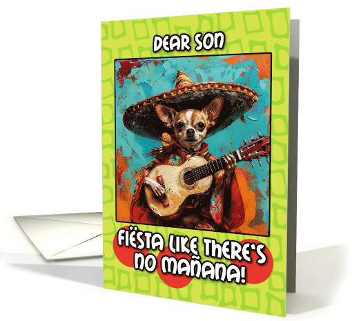 Son Cinco de Mayo Chihuahua Mariachi with Guitar card (1828496)