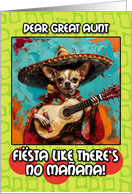 Great Aunt Cinco de Mayo Chihuahua Mariachi with Guitar card