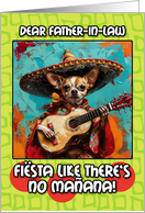 Father in Law Cinco de Mayo Chihuahua Mariachi with Guitar card