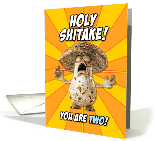 2 Years Old Holy Shitake Happy Birthday card (1828964)