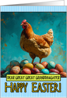 Great Great Granddaughter Easter Chicken and Eggs card