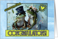 Leap Year Wedding Congrats Frog Pair card