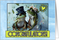 Wedding Congrats Frog Pair card