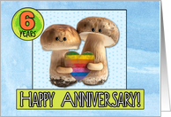 6 Years Wedding Anniversary Congrats LGBTQIA Mushrooms card