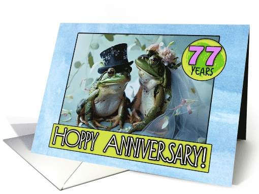 77 years Hoppy Wedding Anniversary Frog Pair card (1829200)