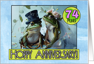 74 years Hoppy Wedding Anniversary Frog Pair card