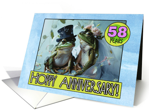 58 years Hoppy Wedding Anniversary Frog Pair card (1829238)