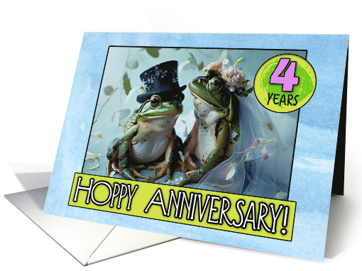 4 years Hoppy Wedding Anniversary Frog Pair card (1829362)