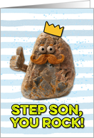 Step Son Father’s Day Rock card