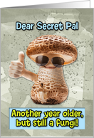 Secet Pal Happy Birthday Thumbs Up Fungi with Sunglasses card