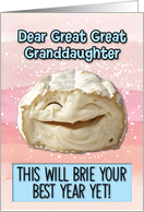 Great Great Granddaughter Happy Birthday Laughing Brie Cheese card