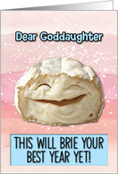 Goddaughter Happy Birthday Laughing Brie Cheese card