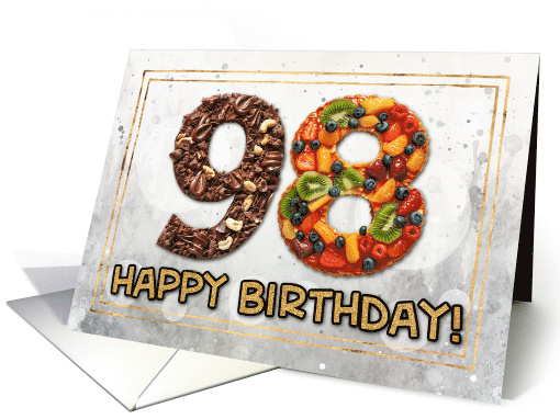 98 Years Old Happy Birthday Cake card (1831048)