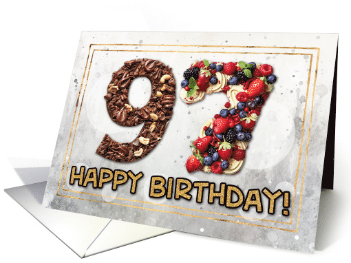 97 Years Old Happy Birthday Cake card (1831050)