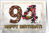 94 Years Old Happy Birthday Cake card