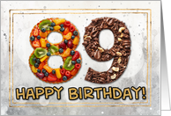 89 Years Old Happy Birthday Cake card